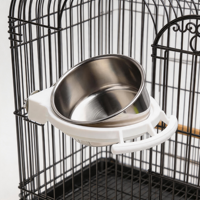 Mangeoire portable XL en acier inoxydable pour oiseaux, distributeur de nourriture pour perruches, cockatoeils, conures, coupelle pour ménagères, abreuvoir