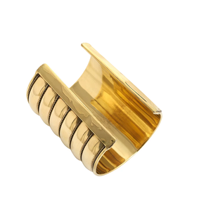 Trendy Gold Plated Statement Cuff <b>Bracelet</b> for Women <b>Adjustable</b> Open Bangle Fashion Wear - Product Image 6