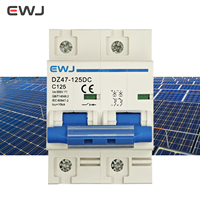 Disjoncteur miniature photovoltaïque 2P DC 500V 125A, capacité de coupure 10kA, matériau en cuivre, montage sur rail, NC DC