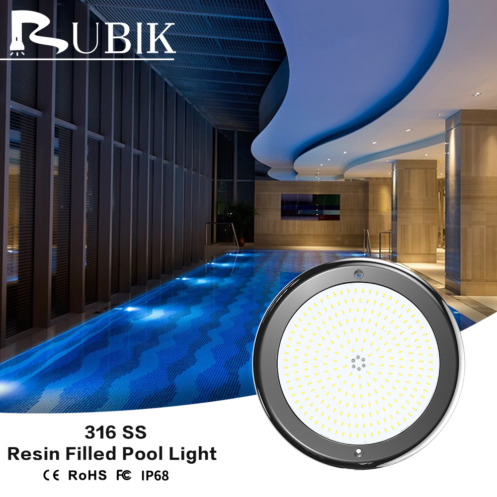 Stainless Steel IP68 Wall-Mounted Recessed LED Swimming Pool Lights 18W/25W/35W Remote Control APP Underwater Use 2-Year