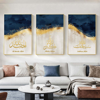 Peinture décorative sur toile imprimée, triptyque, décoration intérieure, peinture à l'huile abstraite, style peinture à cadre flottant