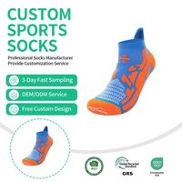 Chaussettes de sport professionnelles de compression Marathon pour hommes, mi-mollet à coupe basse avec logo du corps, hauteur de l'équipage pour le printemps