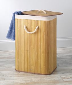 Rectangle Folding Eco-Friendly Bamboo Laundry Hamper & <b>Basket</b> <b>Large</b> Space Foldable Multifunction <b>Storage</b> - Product Image 2