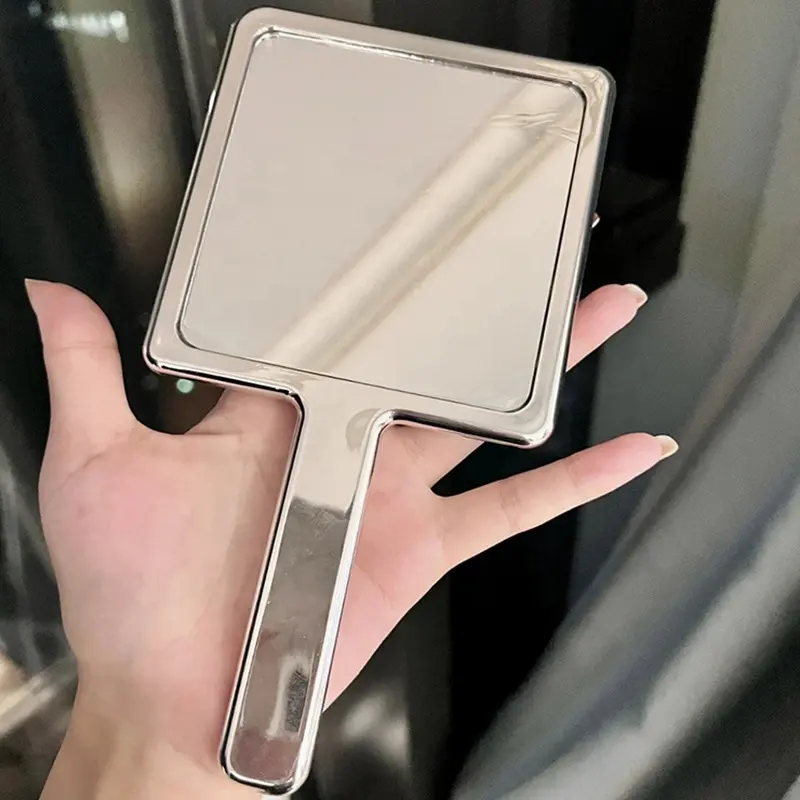 New Fashion Creative Irregular Luxury Wave Pattern Handheld Portable Pocket Vanity Mirror