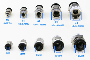 Conectores Neumáticos de Plástico de Alta Calidad de 1/8, 1/4, 3/8 y 1/2 Pulgadas, Conexión Rápida a Presión para Mangueras de <span class=keywords><strong>Aire</strong></span> - Product Image 2