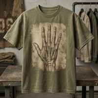 T-shirt vintage délavé pour homme avec logo personnalisé - Service OEM, motif squelette rétro, tee-shirt en coton épais, streetwear