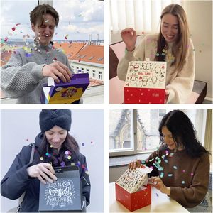 Caja <span class=keywords><strong>de</strong></span> Regalo Sorpresa con Kit <span class=keywords><strong>de</strong></span> Confeti Explosivo (Negro Premium) Feliz <span class=keywords><strong>Cumpleaños</strong></span>, Broma con Confeti que Salta 7.2x5.5x4.3 Pulgadas - Product Image 2