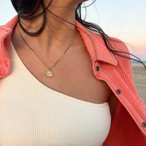 עמיד למים קיצי קיץ החוף תכשיטים נירוסטה סיירי זהב 18 קראט שרשרת פנינים - Product Image 3