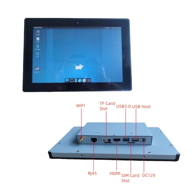 Fanless Industrial Touch Panel PC 10.1" Linux Ubuntu IPC 4GB RAM Embedded Computer Waterproof Display for Factory Automation