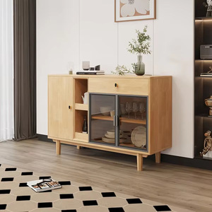 New modern minimalist living room/dining room <b>storage</b> <b>sideboard</b>, solid wood multi-functional <b>storage</b> cabinet, large capacity - Product Image 1