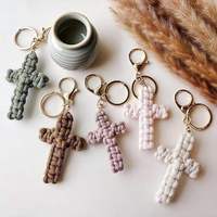 Porte-clés tressé à la main style bohème, vintage, léger, imperméable, accessoire de voiture, pendentif souple pour sac, cadeau