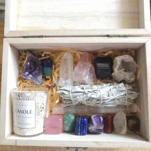 Оптовые продажи камня 1 упак-Набор для исцеления чакр на заказ, набор для богемной медитации, кристаллы, лечебные камни
