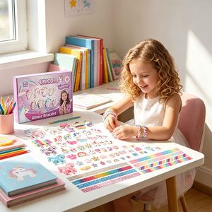 Unicorn Hairband Bracelet Kit Kids Plastic Alice Head Hoop Cute Flower Charms Accessories Birthday <b>Party</b> <b>Box</b> Gift - Product Image 4