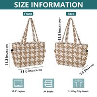 Sacs à bandoulière et de voyage pour femmes ALAZA en polyester matelassé avec motif de fleurs de tiaré hawaïennes, 25L, fermeture éclair lumineuse, sacs personnalisés
