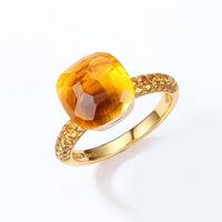 Bague en argent S925 plaqué or, style rétro français, avec pierres précieuses multicolores et incrustations de pierres naturelles, design de niche, bijoux fins pour femme