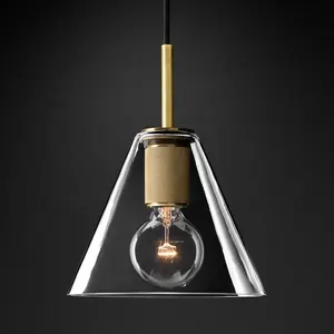Modern Copper Restaurant Dinner Room Ceiling Lamp Pendant Lighting for Kitchen Glass Pendant Light