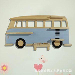 <b>Wall</b> Mounted Wooden Bus Shelves For Figurines And Blind Boxes Living Room <b>Display</b> Rack Multi Tier Storage Organizer - Product Image 4