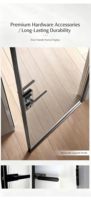 Nouvelles portes battantes en verre en alliage titane-magnésium de la série 2.0, minimalistes, avec revêtement double face pour salles de bain et cuisines
