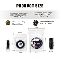 Anneaux micro pour extensions capillaires en gros, marque privée, 1000 pièces par rouleau, perles 3.0*1.6*2.0 mm, anneaux nano en silicone pré-chargeés de qualité supérieure
