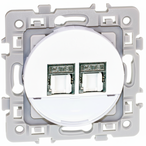 Connecteurs Ethernet carrés à double blindage CAT6 STP (Grade 2 TV) blancs - Product Image 1
