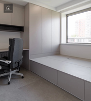 XINGRUO Meubles de chambre à coucher modernes et minimalistes, lit plateforme tatami, bureau intégré, rangement, appartement, hôtel