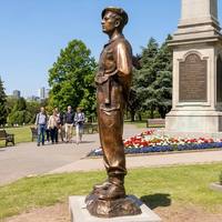 Statue commémorative classique en bronze sur mesure pour héroïque héros uniformé, taille personnalisée