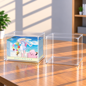 Boîte de présentation en acrylique cristal premium pour Charizard VSTAR Victory, boîte cadeau ronde, 5 mm d'épaisseur, protection UV, anti-poussière, aimant N52 - Product Image 2