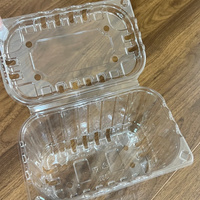 Contenants jetables transparents en PET de 500g avec trous d'aération, coques à clapet haute transparence pour tomates et salades