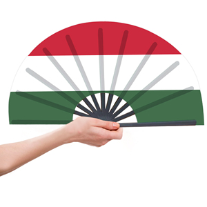พัดไม้ไผ่พับได้ลายธงชาติฮังการี ขายส่ง สำหรับงานคาร์นิวัล งานแต่งงาน งานเทศกาล งานปาร์ตี้ ตัวแทนท่องเที่ยว - Product Image 1