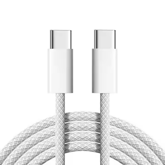 Hot Selling 1M 2M 60w Nylon Braided Data Cable Usb C to Usb C PD Charging Cable for iPhone 15 Kable Cable