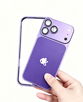 Nouveau modèle : Coque de téléphone anti-chute avec cadre arrière en métal et film de protection d'objectif, se transforme instantanément en iPhone 17 Pro Max, compatible iPhone 17 et 16 Pro Max