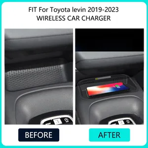 Chargeur de voiture sans fil Icreative 15W Qi à charge rapide 9-16V, support de tableau de bord en plastique, accessoires Toyota Levin, Chine continentale - Product Image 3