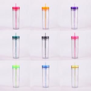 Nouvelle Arrivée Gobelet Acrylique Double Paroi Dégradé Givré 16oz avec Paille pour Smoothies et Milkshakes - Product Image 6