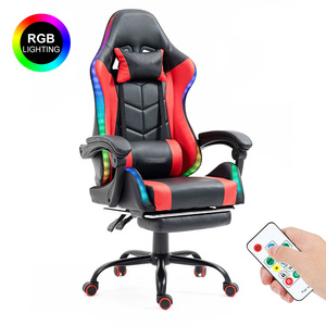 Échantillon Gratuit - <span class=keywords><strong>Fauteuil</strong></span> de Bureau Ergonomique <span class=keywords><strong>avec</strong></span> Éclairage LED, Chaise Gaming PC RGB <span class=keywords><strong>avec</strong></span> Haut-parleurs et <span class=keywords><strong>Repose</strong></span>-pieds - Product Image 2