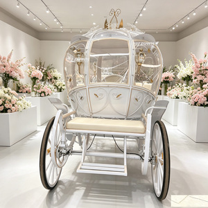 Chariot de chevaux vintage personnalisé haut de gamme, type calèche citrouille, pour attraction touristique, accessoire photo, événement festif, décoration de spectacle commercial - Product Image 1
