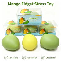 Jouet anti-stress à succès en stock : mangue à presser relaxante, changeante de couleur, son croquant, présentée en boîte