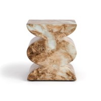 Table d'appoint extérieure effet marbre, moderne, légère, durable, résistante aux intempéries et imperméable pour salon, hôtel, parc