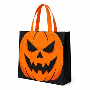 Durable Reusable Halloween <b>Craft</b> Packaging Tote <b>Bags</b> with Custom Logo Heat Pressed Printing Low MOQ halloween non-woven <b>bag</b> - Product Image 4
