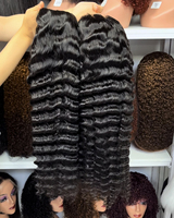 Perruque en dentelle transparente 4x4 à double trame, cheveux humains vierges Remy birmans, ondulations luxueuses et rebondissantes, nœuds blanchis, 10"-40", couleur naturelle