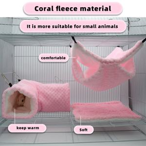 Şeker Glider Çift Katmanlı Flanel Yeniden Kullanılabilir Polyester Hamak Gelincik Hamster Gine Domuzu Gizli Tünel Yuva Küçük Evcil Hayvan Matı - Product Image 3