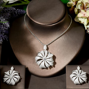 महिलाओं की शादी की पार्टी फुल जिरकॉन डुबाई दुल्हन के गहने सेट, गिफ्ट बिजोक्स N-1882 - Product Image 2