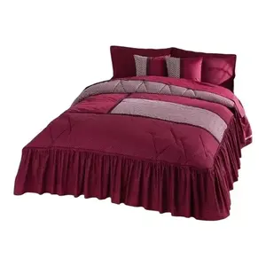 Juego de Edredón Doble Milan Wine de 2 Piezas con Patrón Geométrico de Poliéster para Todas las Temporadas - Product Image 5