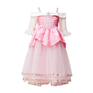 ชุดคอสตูมเจ้าหญิงโอโร่จากภาพยนตร์การ์ตูนยอดนิยมสำหรับเด็ก - ชุดเดรสผ้าฝ้ายสีชมพูสุดหรู สำหรับเด็กผู้หญิงอายุ <span class=keywords><strong>5</strong></span>-10 ปี ชุดคริสต์มาสธีมปราสาท - Product Image 2