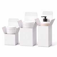 Boîte d'emballage cosmétique personnalisée en carton blanc recyclable pour rouge à lèvres, flacon pompe, pot de crème, coffret cadeau de soins de la peau avec gaufrage