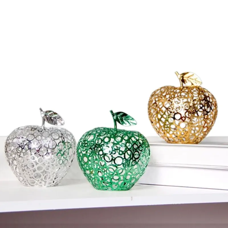 Novo Design Nórdico Ouro Apple Casa Ornamentos Moderno Dia Dos Namorados Presente Metal Artesanato Natal Casa Acessórios Decoração