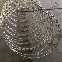 Fil de fer barbelé galvanisé en spirale, 2,5 mm Bto22, diamètre 50-1000 mm, revêtement en zinc, argent brillant, rouleau de 10 mètres