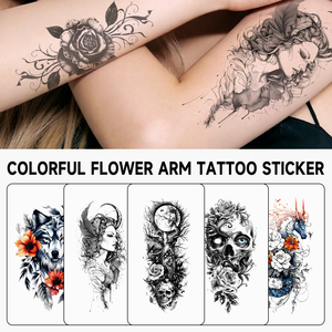 Nouveaux petits autocollants de <span class=keywords><strong>tatouage</strong></span> <span class=keywords><strong>floral</strong></span> pour le <span class=keywords><strong>bras</strong></span>, non toxiques et inoffensifs, tatouages temporaires à la mode et tendance - Product Image 1