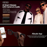 Nouvelles Lunettes Intelligentes IA 2026 HD5 Ultra avec Caméra 800W Pixels, Enregistrement Vidéo, Reconnaissance Photo IA et Traduction Vocale pour Hommes