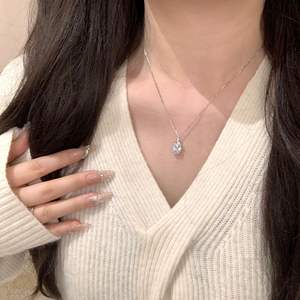 Collar Ovalado de Plata de Ley S925 para Mujer, Diseño Simple y Versátil, Jade Blanco Natural, Colgante de Moda Negro - Product Image 5