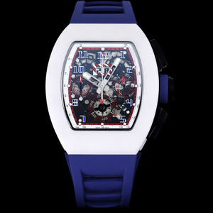 2026 Light Luxury High-<b>End</b> 011 Tonneau Ceramic Dial Titanium Chronograph Mechanical Movement Sport Rubber 20mm Men's Fashion - Product Image 1
